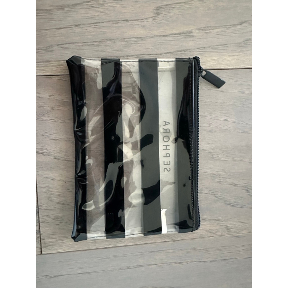 Sephora Clear and Black Striped Cosmetic Bag One Size - Picture 2 of 4
